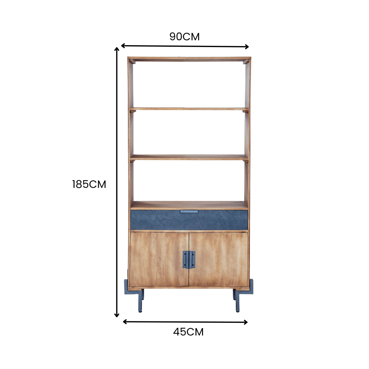 Trilona Bookshelf With Doors - RadiantFurn