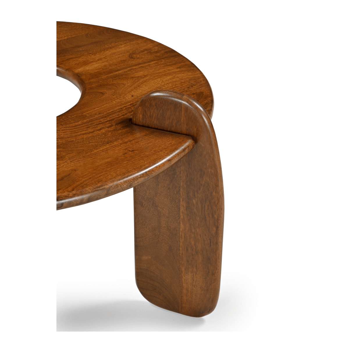 Trivena Solid Wood Contemporary Round Center Table - RadiantFurn