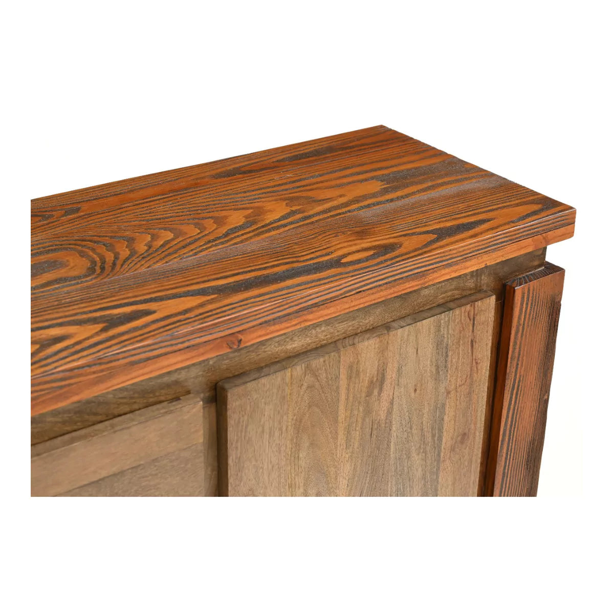 Twonique Solid Wood Rustic Sideboard With 2 Doors and 3 Drawers