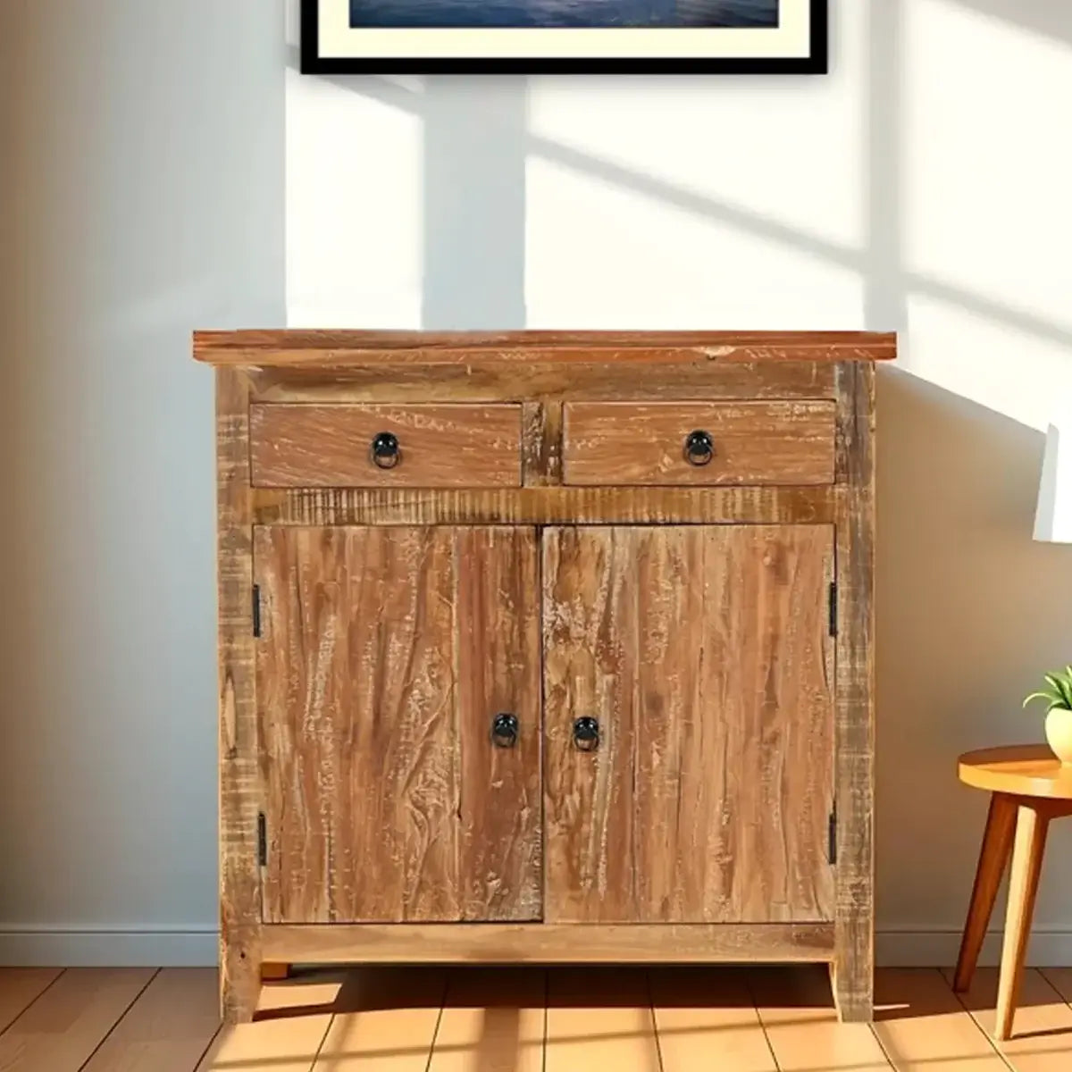 Varenthia Neem Wood 2 Door and 2 Drawer Small Sideboard.