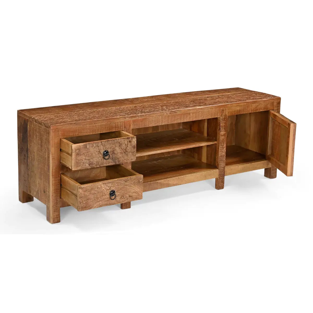 Varenthia Rustic Solid Wood TV Cabinet with Storage.