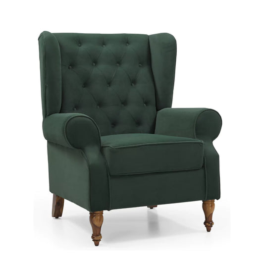 Velviora Timeless Tufted Wingback Armchair
