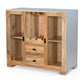 Vitrine Solid Wood Contemporary Glass Door Bar Cabinet - RadiantFurn