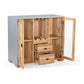 Vitrine Solid Wood Contemporary Glass Door Bar Cabinet - RadiantFurn