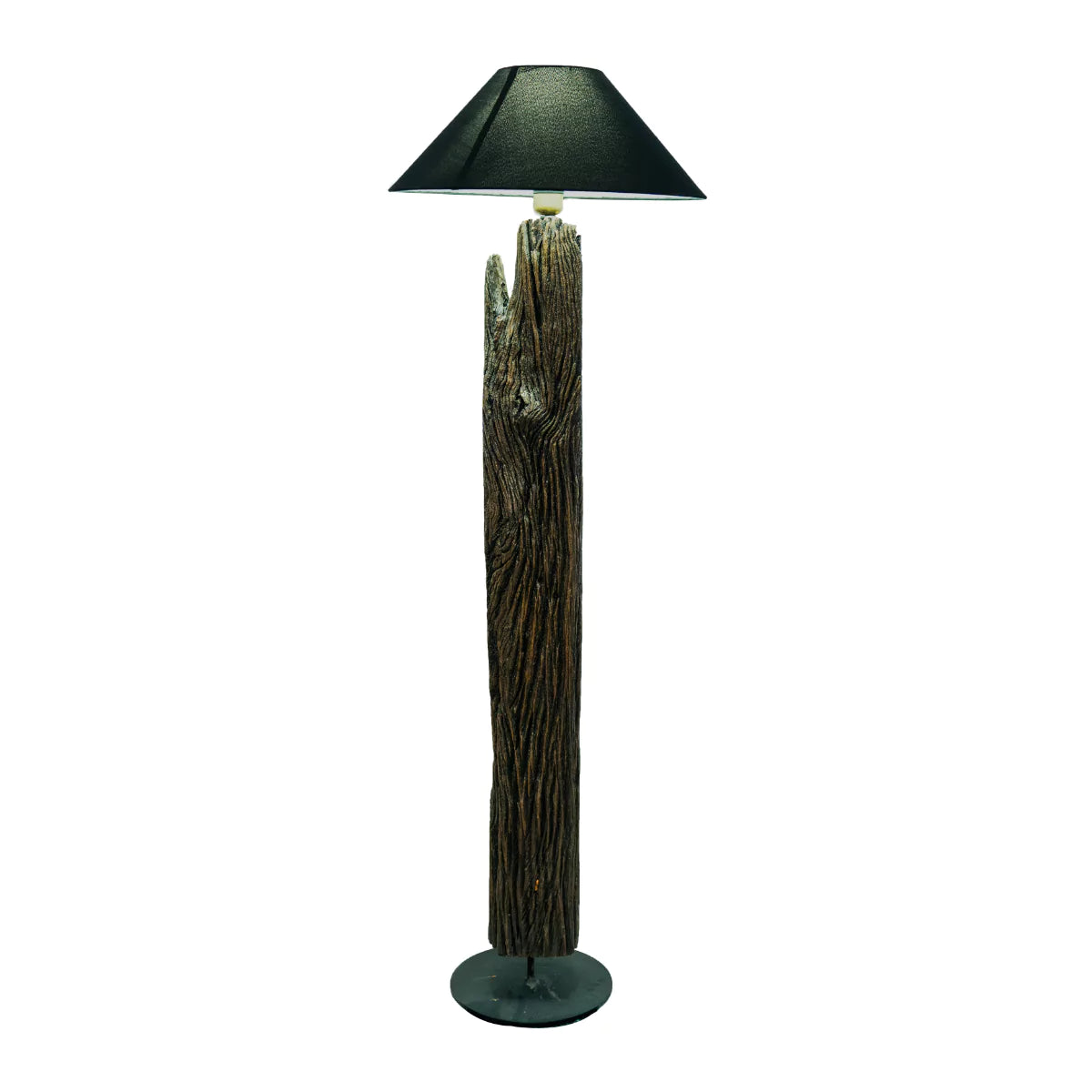 Woodspire Nature-Inspired Wooden Floor Lamp With Bulb (Without Shade).