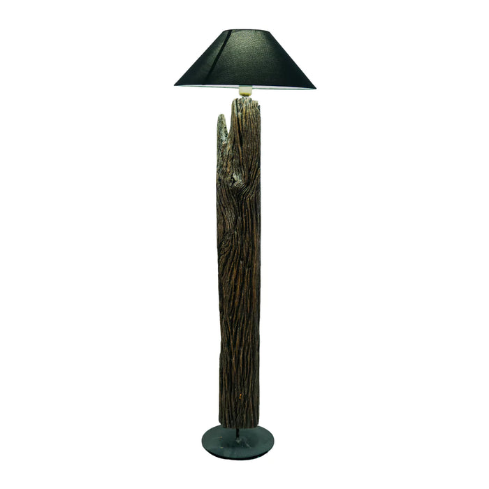 Woodspire Nature-Inspired Wooden Floor Lamp With Bulb (Without Shade).