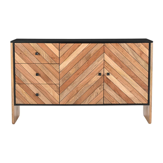 Zaritha Sideboard Cabinet with 2 Door and 3 Drawers - Front View