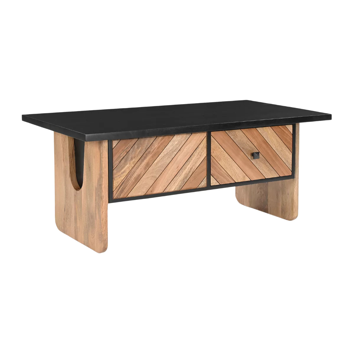 Zaritha Solid Wood 2 Drawer Coffee Table - RadiantFurn