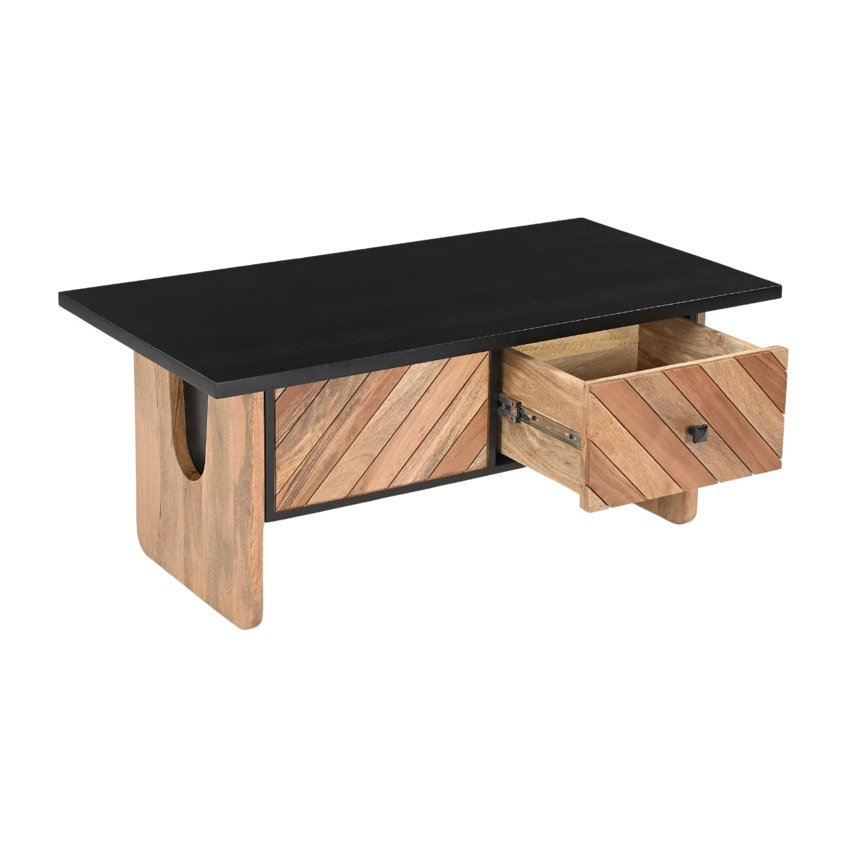 Zaritha Solid Wood 2 Drawer Coffee Table - RadiantFurn