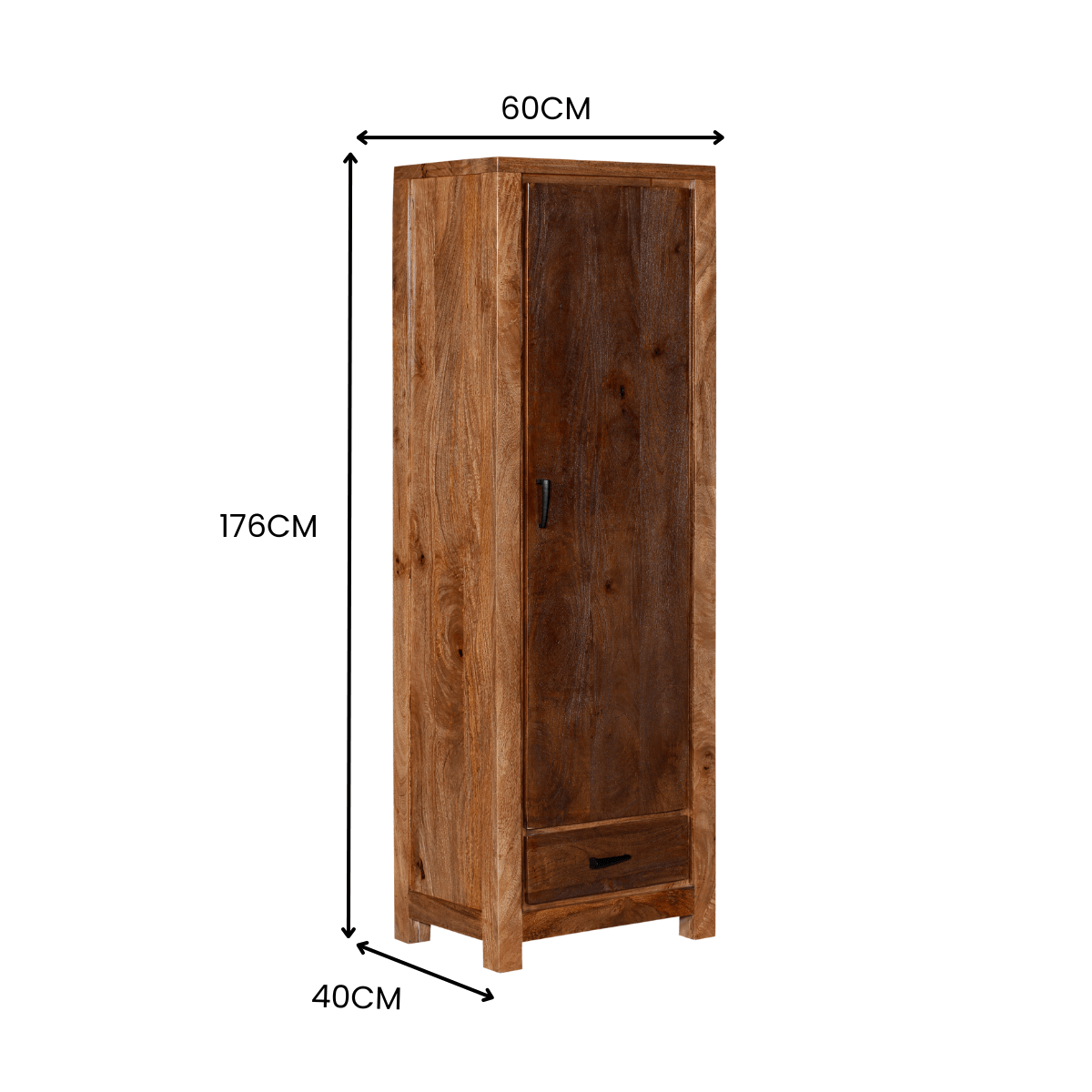 Zyvaan Single Door Wardrobe - RadiantFurn