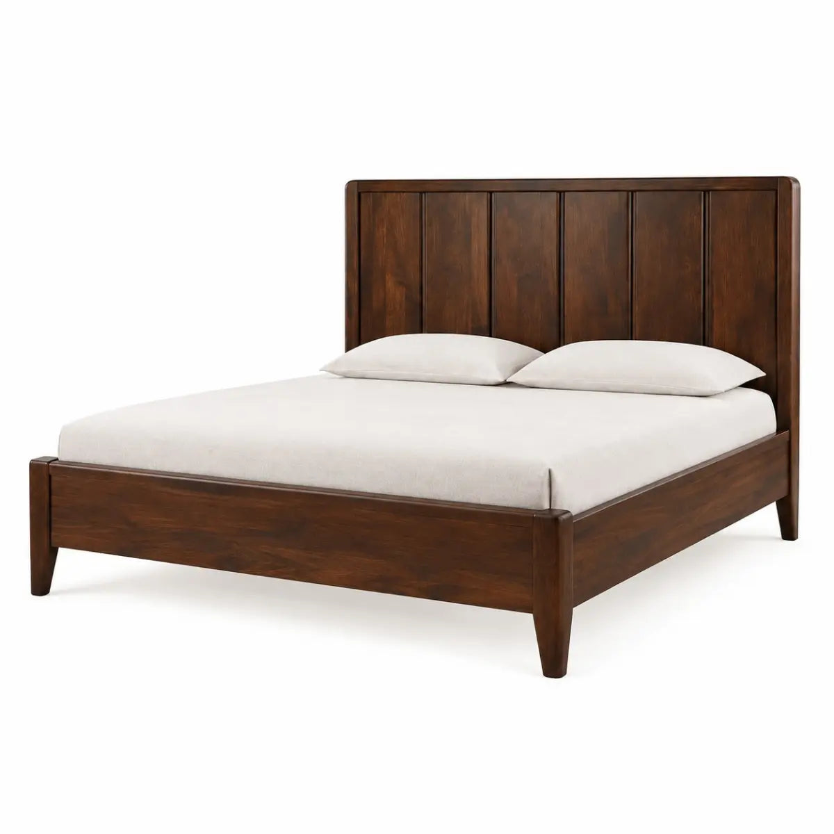 Tavrinya Solid Mango Wood Bed with Panel Headboard