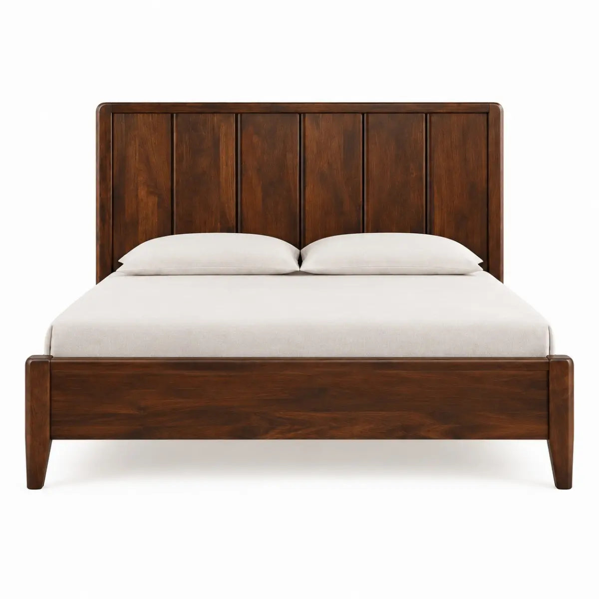 Tavrinya Solid Mango Wood Bed with Panel Headboard